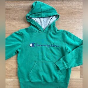 Champion Hoodie with Contrast Hood Lining-Youth M
